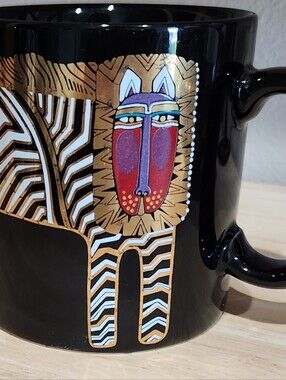 Laurel Burch Vintage Zebra Black Ceramic Mug